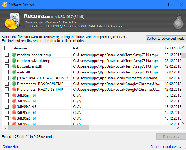 Then, restore the necessary file if the recovery program could find it