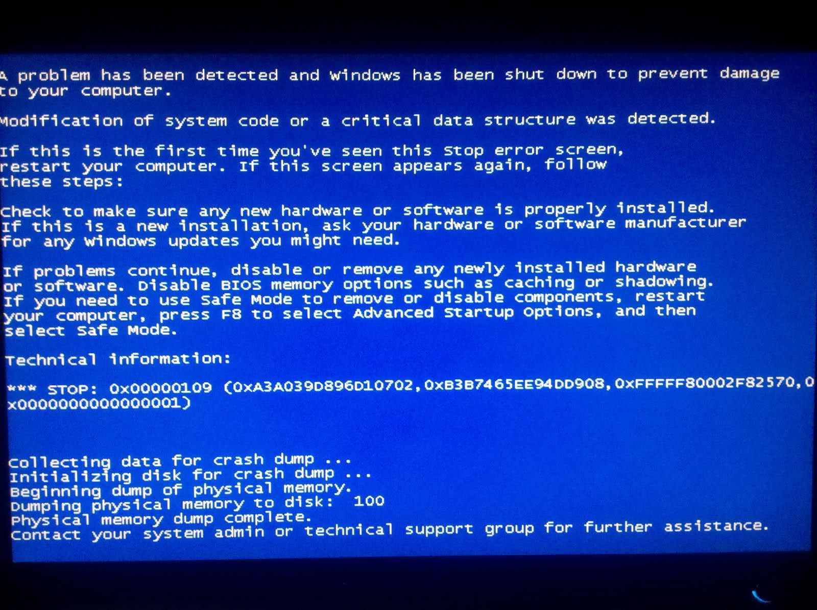 Certains utilisateurs Windows ont signalé cette erreur, qui apparaît généralement à l'écran lors de l'initialisation du système: