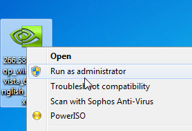 Щелкните правой кнопкой мыши файл и выберите «Запуск от имени администратора», как показано на снимке экрана ниже